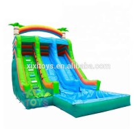 Jungle tree kids inflatable water slide / Double lanes tropical adult inflatable wet slide