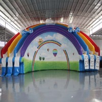 New Design Colorful Rainbow Custom Inflatable Water Slide