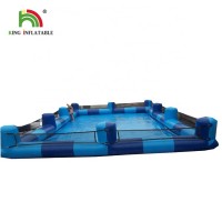 King factory giant inflatable blue swimming pool with guard bars