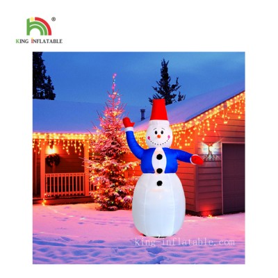 Inflatable Outhouse Christmas Decoration Cartoon Snow Man Balloon with Santa Claus Hat