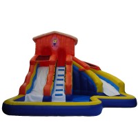 Commercial inflatable water slide splash island with pool for kids